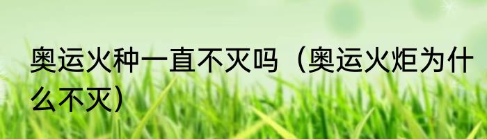 奥运火种一直不灭吗（奥运火炬为什么不灭）