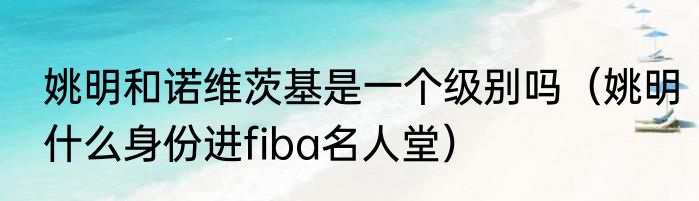姚明和诺维茨基是一个级别吗（姚明什么身份进fiba名人堂）
