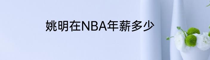姚明在NBA年薪多少