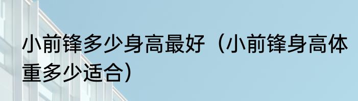 小前锋多少身高最好（小前锋身高体重多少适合）