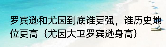 罗宾逊和尤因到底谁更强，谁历史地位更高（尤因大卫罗宾逊身高）
