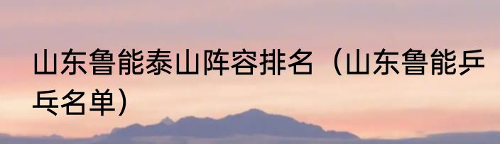 山东鲁能泰山阵容排名（山东鲁能乒乓名单）