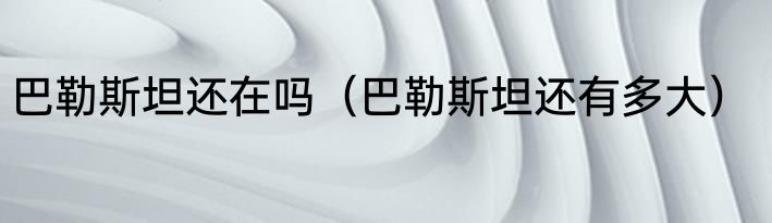 巴勒斯坦还在吗（巴勒斯坦还有多大）