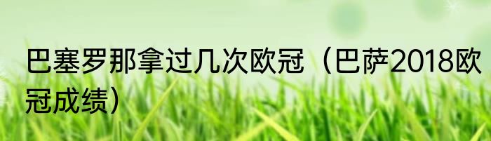 巴塞罗那拿过几次欧冠（巴萨2018欧冠成绩）