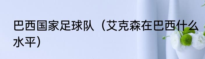 巴西国家足球队（艾克森在巴西什么水平）