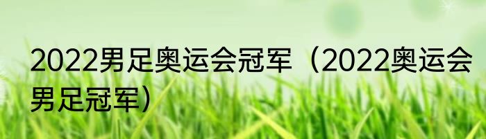 2022男足奥运会冠军（2022奥运会男足冠军）