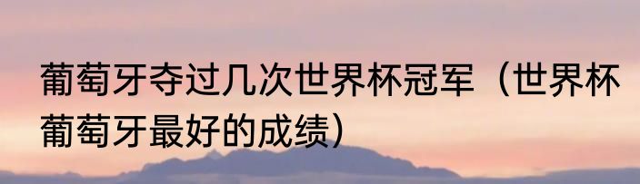 葡萄牙夺过几次世界杯冠军（世界杯葡萄牙最好的成绩）