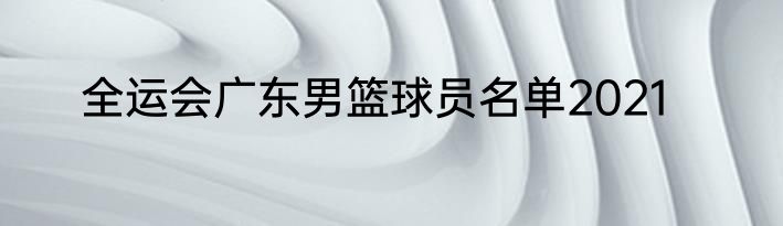 全运会广东男篮球员名单2021