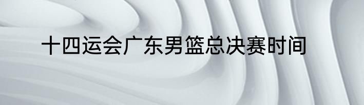 十四运会广东男篮总决赛时间