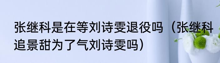 张继科是在等刘诗雯退役吗（张继科追景甜为了气刘诗雯吗）
