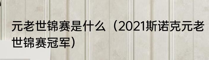 元老世锦赛是什么（2021斯诺克元老世锦赛冠军）