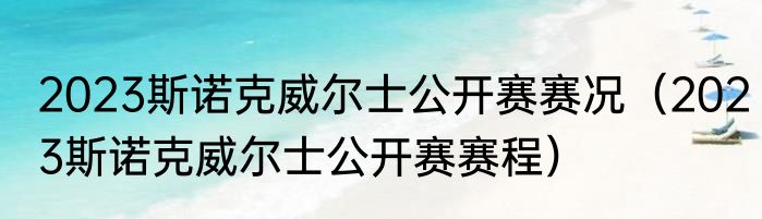 2023斯诺克威尔士公开赛赛况（2023斯诺克威尔士公开赛赛程）