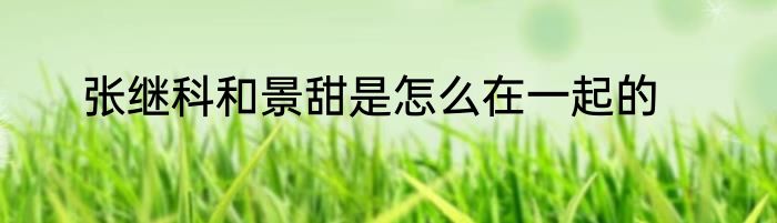 张继科和景甜是怎么在一起的