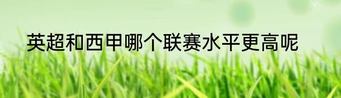 英超和西甲哪个联赛水平更高呢