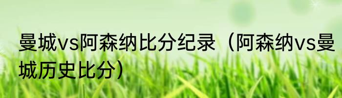 曼城vs阿森纳比分纪录（阿森纳vs曼城历史比分）