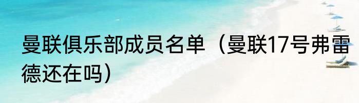 曼联俱乐部成员名单（曼联17号弗雷德还在吗）