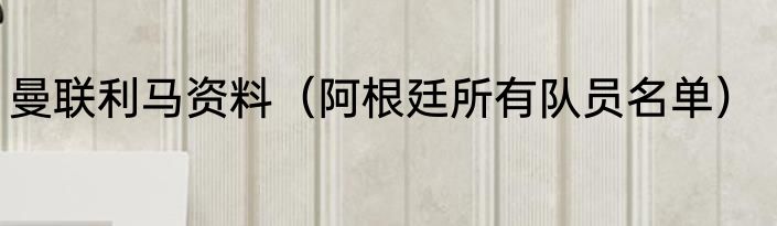 曼联利马资料（阿根廷所有队员名单）