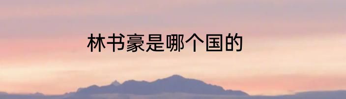 林书豪是哪个国的