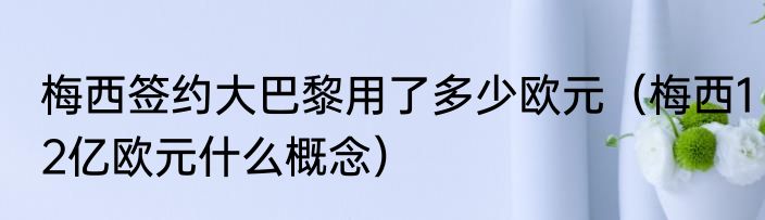 梅西签约大巴黎用了多少欧元（梅西12亿欧元什么概念）