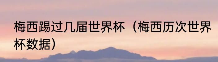 梅西踢过几届世界杯（梅西历次世界杯数据）