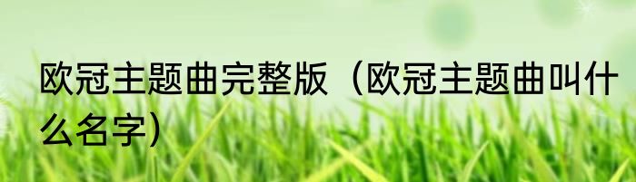 欧冠主题曲完整版（欧冠主题曲叫什么名字）