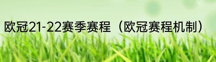 欧冠21-22赛季赛程（欧冠赛程机制）