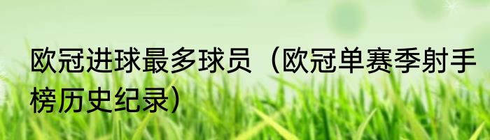 欧冠进球最多球员（欧冠单赛季射手榜历史纪录）