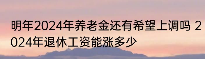 明年2024年养老金还有希望上调吗 2024年退休工资能涨多少
