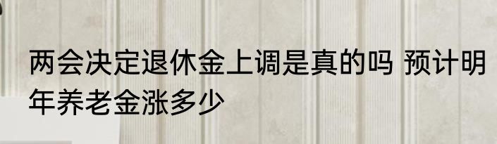 两会决定退休金上调是真的吗 预计明年养老金涨多少