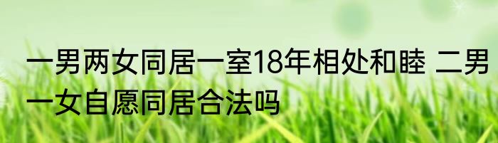 一男两女同居一室18年相处和睦 二男一女自愿同居合法吗