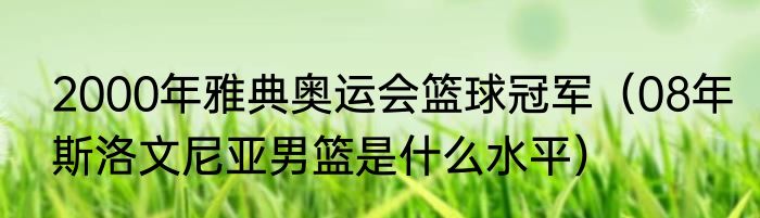 2000年雅典奥运会篮球冠军（08年斯洛文尼亚男篮是什么水平）