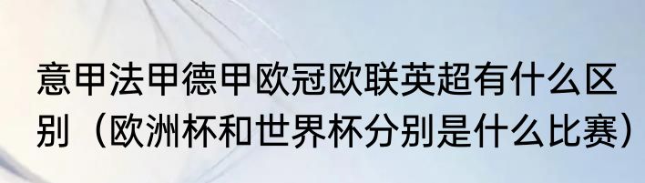 意甲法甲德甲欧冠欧联英超有什么区别（欧洲杯和世界杯分别是什么比赛）