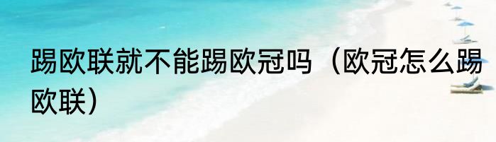 踢欧联就不能踢欧冠吗（欧冠怎么踢欧联）