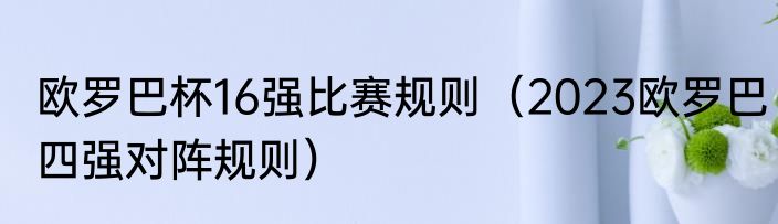 欧罗巴杯16强比赛规则（2023欧罗巴四强对阵规则）