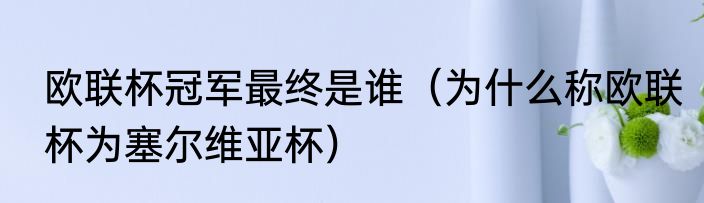 欧联杯冠军最终是谁（为什么称欧联杯为塞尔维亚杯）