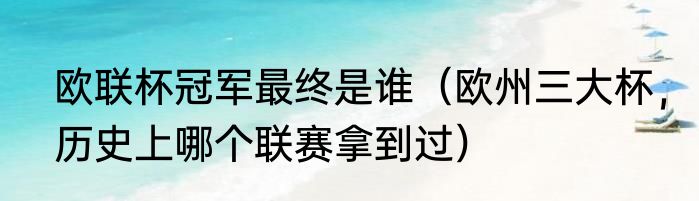 欧联杯冠军最终是谁（欧州三大杯，历史上哪个联赛拿到过）