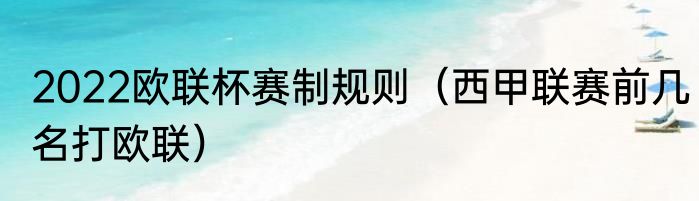 2022欧联杯赛制规则（西甲联赛前几名打欧联）