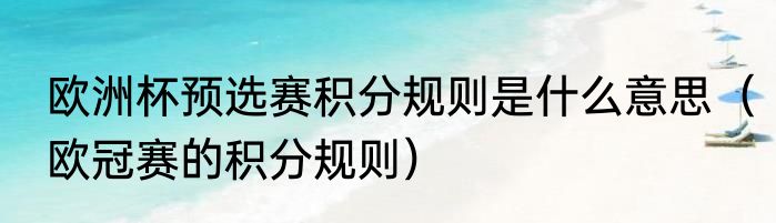 欧洲杯预选赛积分规则是什么意思（欧冠赛的积分规则）