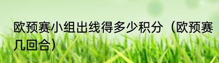 欧预赛小组出线得多少积分（欧预赛几回合）