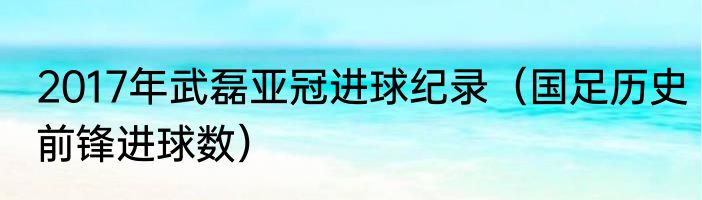 2017年武磊亚冠进球纪录（国足历史前锋进球数）