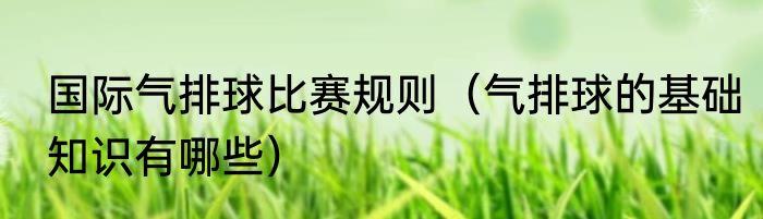 国际气排球比赛规则（气排球的基础知识有哪些）