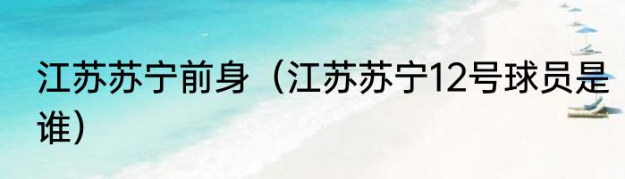 江苏苏宁前身（江苏苏宁12号球员是谁）