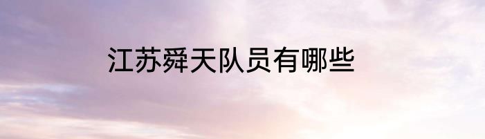 江苏舜天队员有哪些
