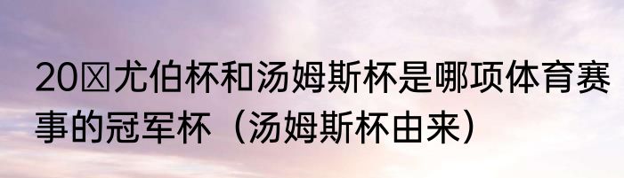 20 尤伯杯和汤姆斯杯是哪项体育赛事的冠军杯（汤姆斯杯由来）