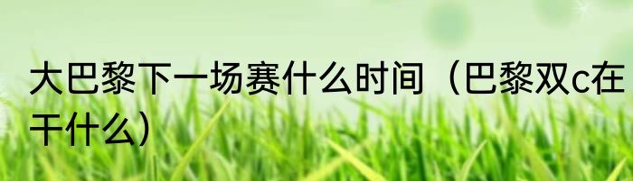 大巴黎下一场赛什么时间（巴黎双c在干什么）