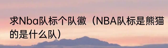 求Nba队标个队徽（NBA队标是熊猫的是什么队）