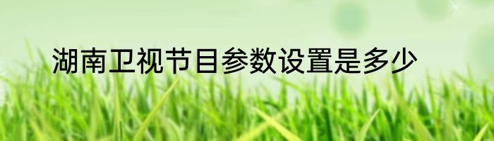 湖南卫视节目参数设置是多少