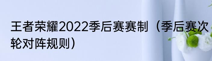 王者荣耀2022季后赛赛制（季后赛次轮对阵规则）