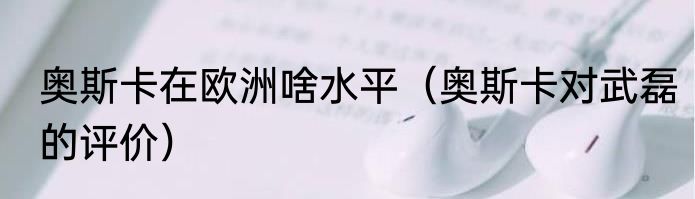 奥斯卡在欧洲啥水平（奥斯卡对武磊的评价）