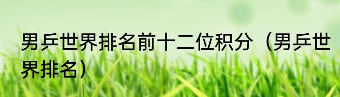 男乒世界排名前十二位积分（男乒世界排名）